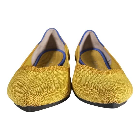 Rothys Pointed Toe Flats - Stylish Women's Ballet Shoes 8.5 Yellow Knit - Picture 3 of 11